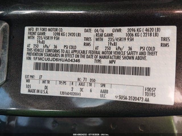 2017 FORD ESCAPE TITANIUM 9