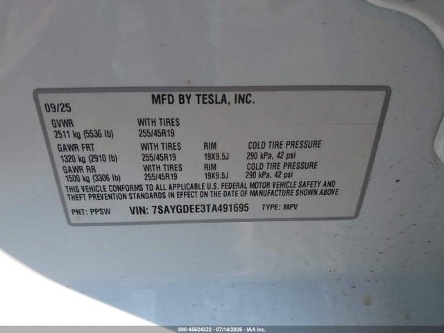 2026 TESLA MODEL Y ALL-WHEEL DRIVE/LONG RANGE LAUNCH SERIES/PREMIUM ALL-WHEEL DRIVE 9