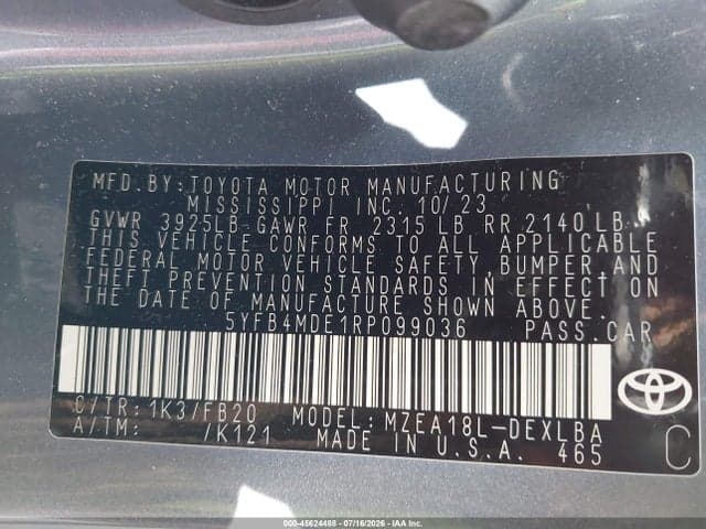 2024 TOYOTA COROLLA LE 9