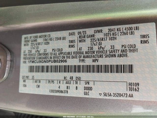 2023 FORD ESCAPE ACTIVE 9