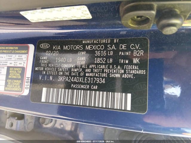 2020 KIA RIO S 9
