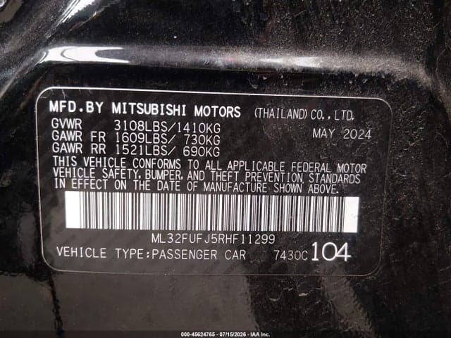 2024 MITSUBISHI MIRAGE G4 BLACK EDITION/ES/LE 9