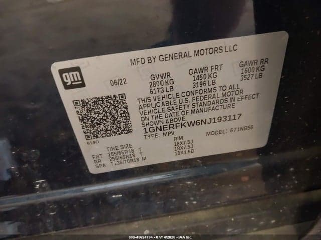 2022 CHEVROLET TRAVERSE FWD LS 9