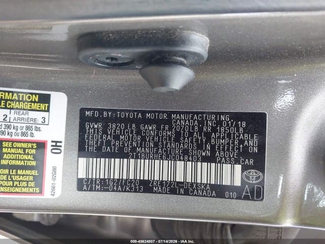 2018 TOYOTA COROLLA SE 9
