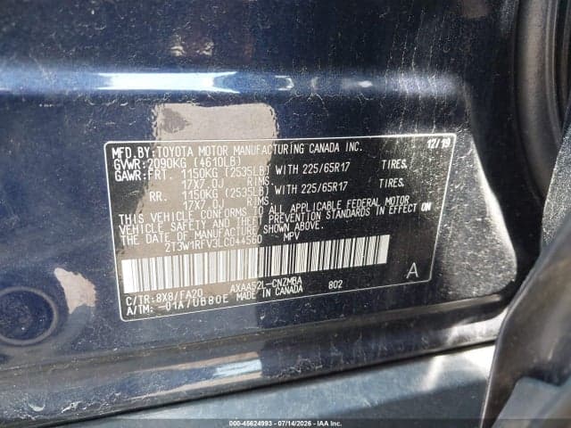 2020 TOYOTA RAV4 XLE 9