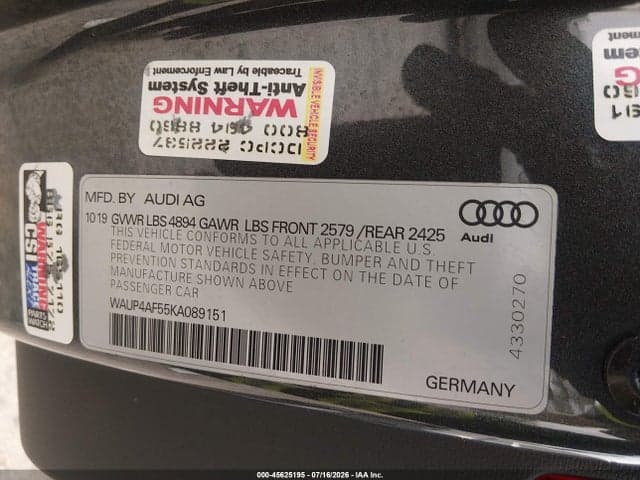 2019 AUDI S5 3.0T PREMIUM 9