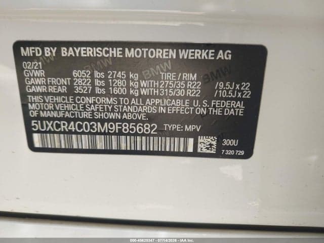 2021 BMW X5 SDRIVE40I 9