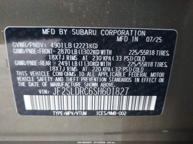2025 SUBARU FORESTER LIMITED 9