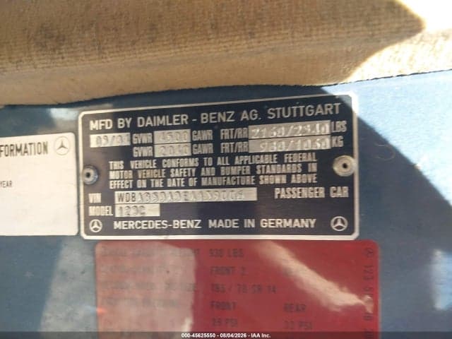 1984 MERCEDES-BENZ 300 CDT 9