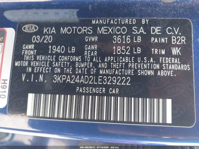 2020 KIA RIO S 9