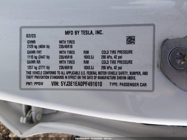 2023 TESLA MODEL 3 REAR-WHEEL DRIVE 9