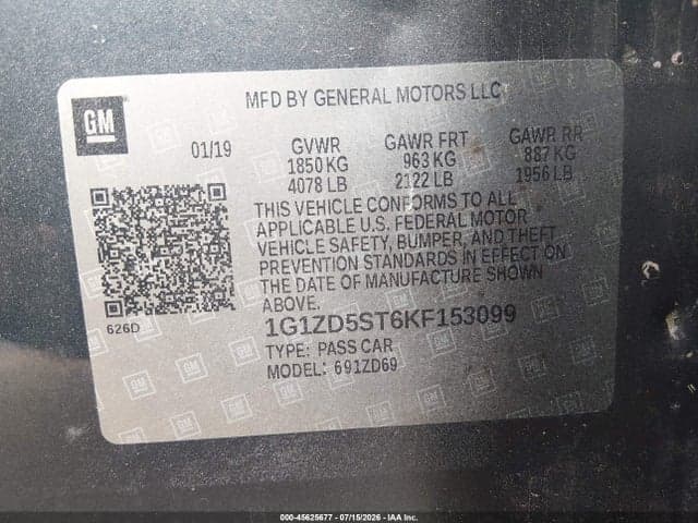 2019 CHEVROLET MALIBU LT 9