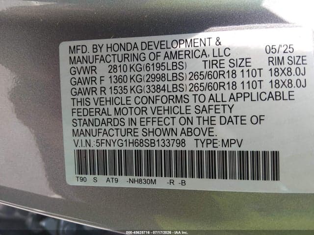 2025 HONDA PILOT TRAILSPORT 9