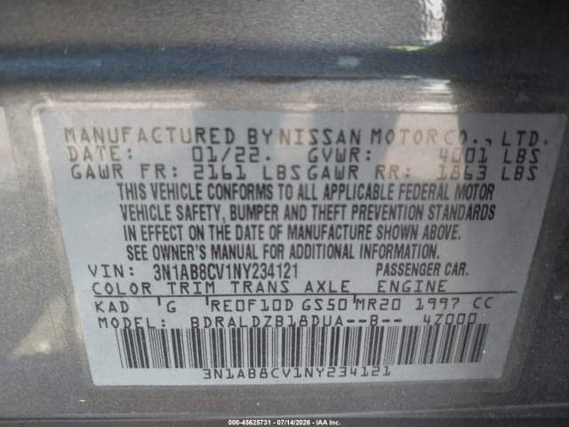 2022 NISSAN SENTRA SV XTRONIC CVT 9
