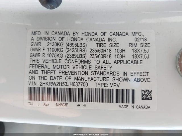 2018 HONDA CR-V EX 9