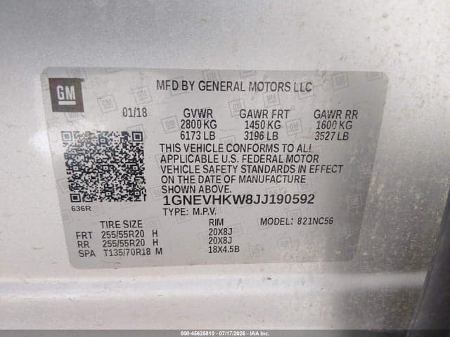2018 CHEVROLET TRAVERSE LT LEATHER 9
