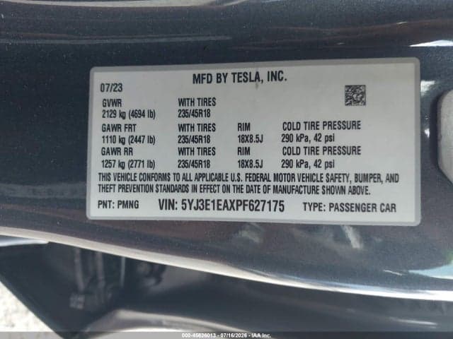 2023 TESLA MODEL 3 REAR-WHEEL DRIVE 9