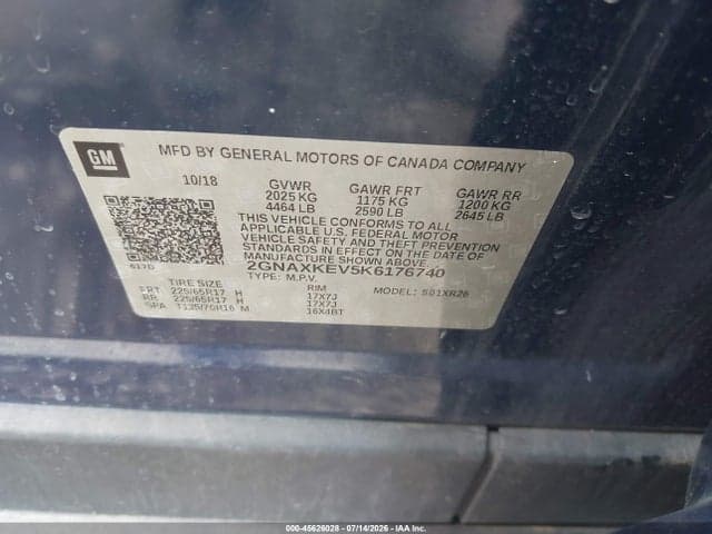 2019 CHEVROLET EQUINOX LT 9