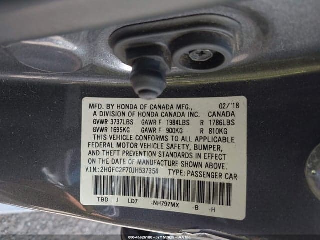 2018 HONDA CIVIC EX 9