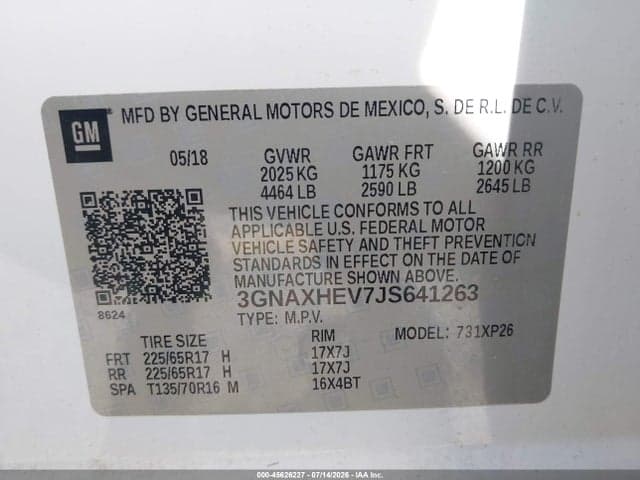2018 CHEVROLET EQUINOX LS 9