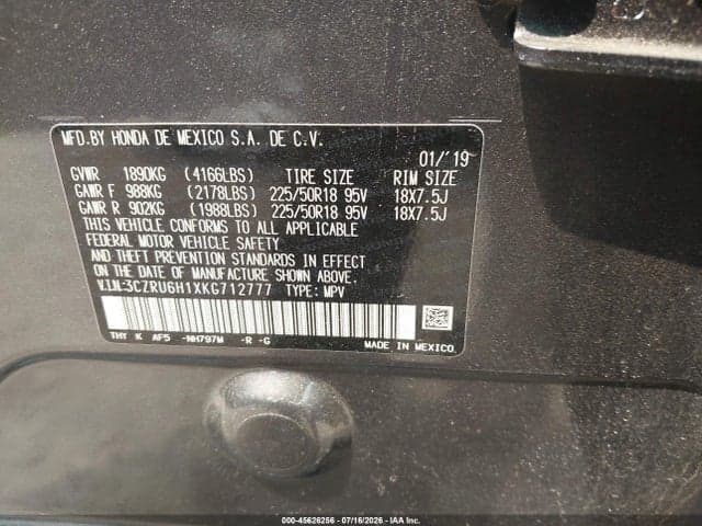 2019 HONDA HR-V SPORT 9