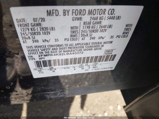 2020 FORD EDGE TITANIUM 9