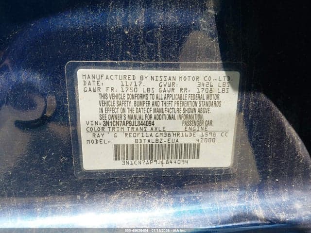 2018 NISSAN VERSA 1.6 SV 9