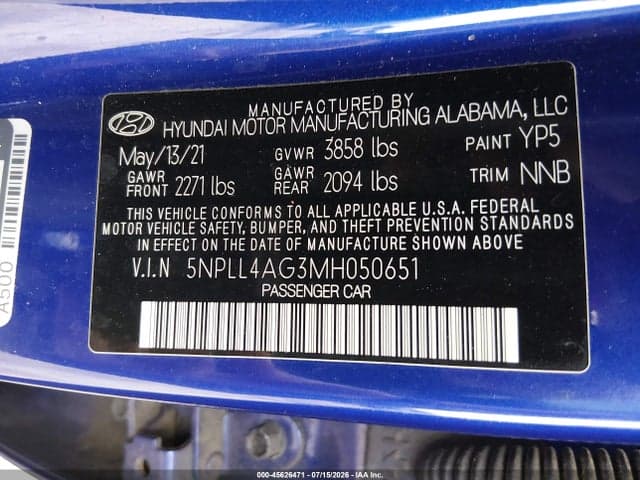 2021 HYUNDAI ELANTRA SE 9