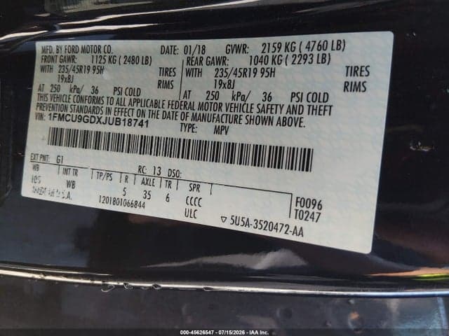 2018 FORD ESCAPE SE 9