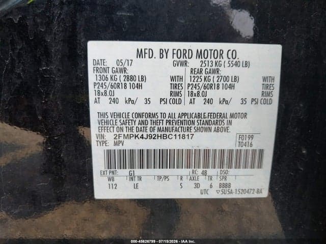 2017 FORD EDGE SEL 9