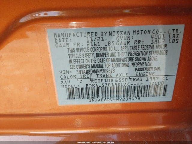 2022 NISSAN SENTRA SR XTRONIC CVT 9