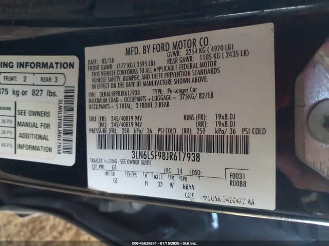 2018 LINCOLN MKZ RESERVE 9