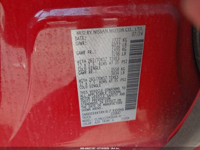 2024 NISSAN FRONTIER SV 4X4 9