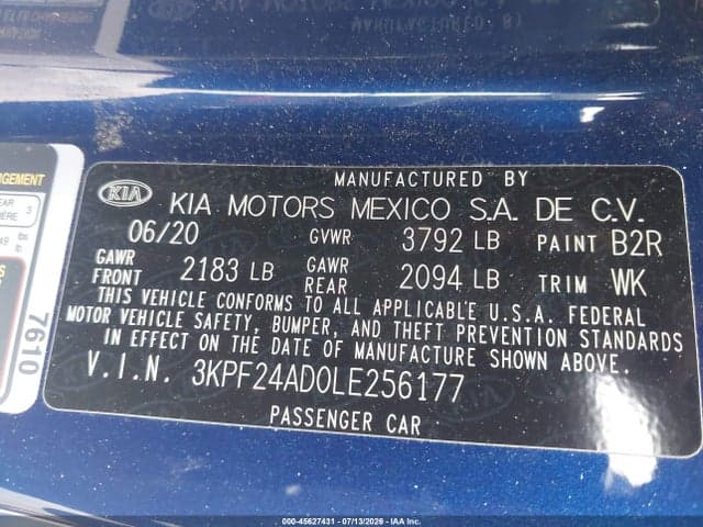 2020 KIA FORTE LXS 9