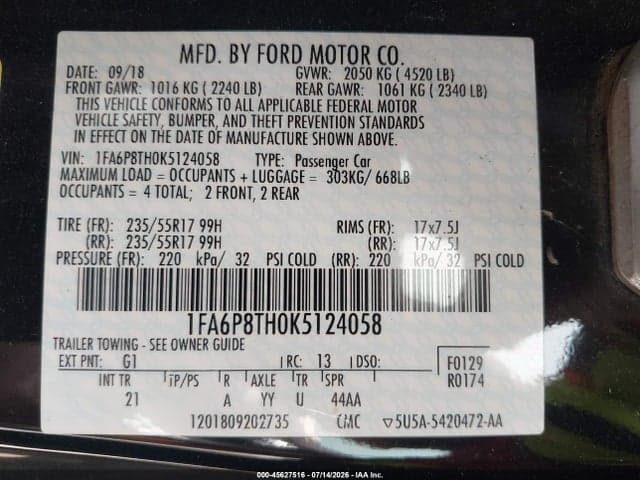 2019 FORD MUSTANG ECOBOOST 9