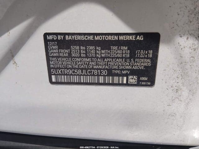 2018 BMW X3 XDRIVE30I 9