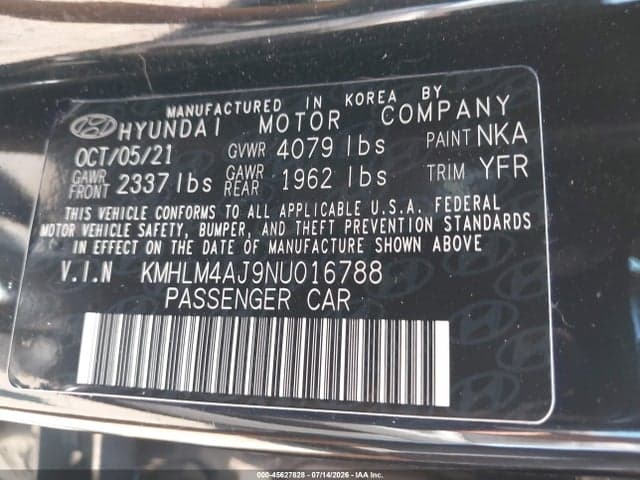2022 HYUNDAI ELANTRA HYBRID BLUE 9