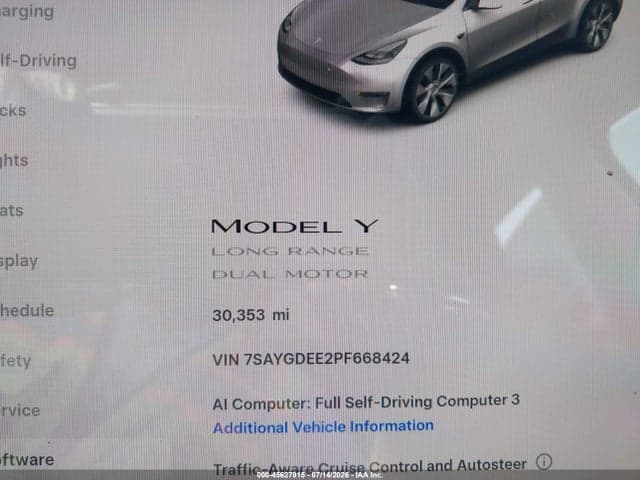 2023 TESLA MODEL Y AWD/LONG RANGE DUAL MOTOR ALL-WHEEL DRIVE 7