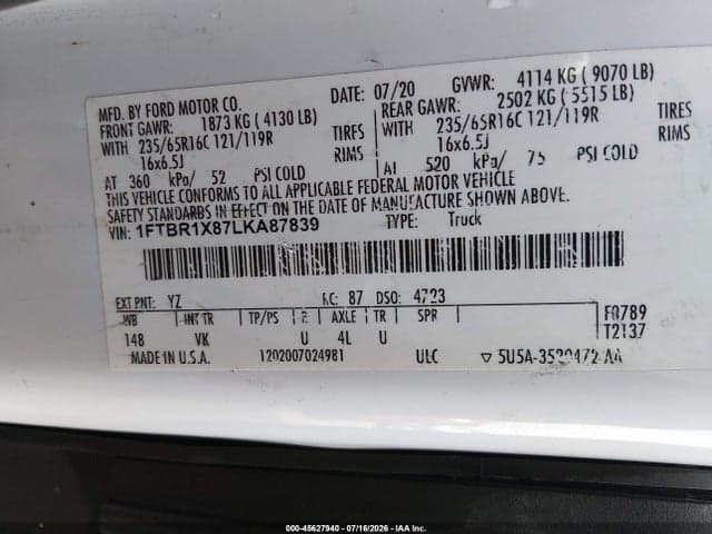 2020 FORD TRANSIT-250 9
