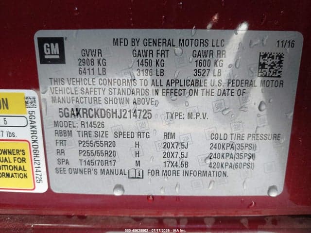 2017 BUICK ENCLAVE PREMIUM 9