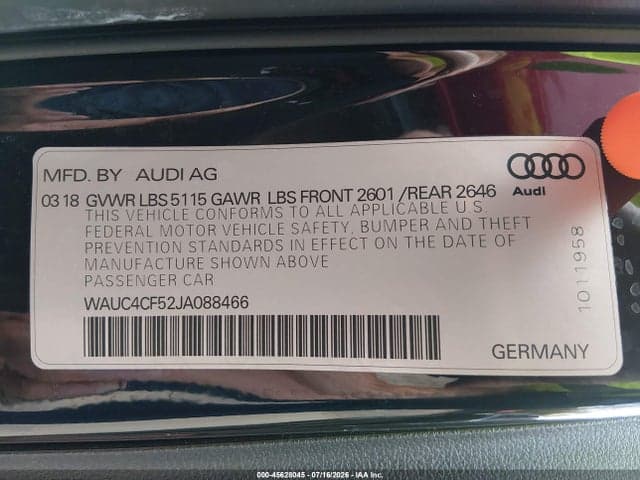 2018 AUDI S5 3.0T PREMIUM PLUS 9