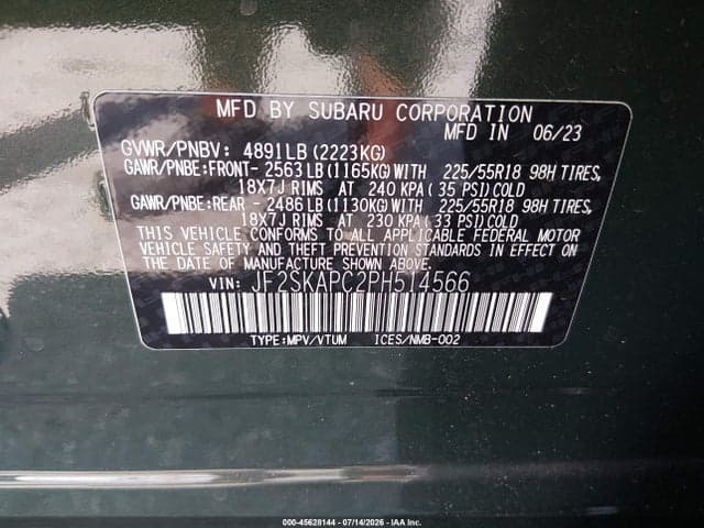 2023 SUBARU FORESTER LIMITED 9
