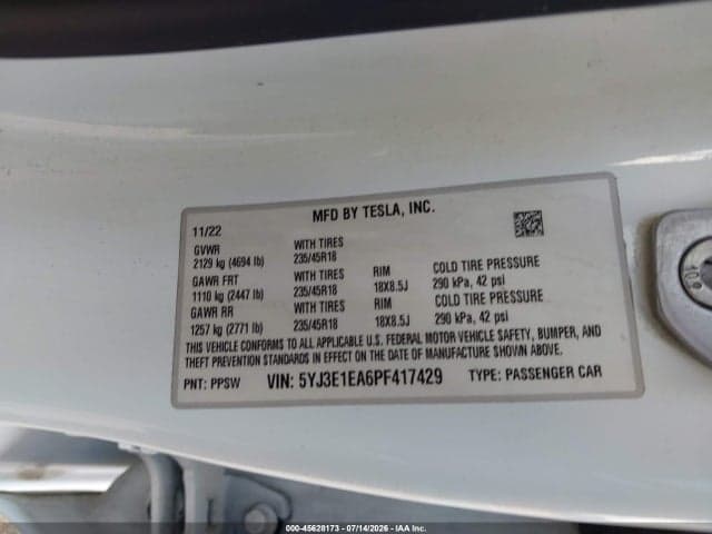 2023 TESLA MODEL 3 REAR-WHEEL DRIVE 9