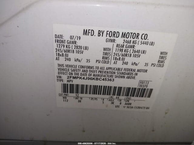 2019 FORD EDGE SEL 9