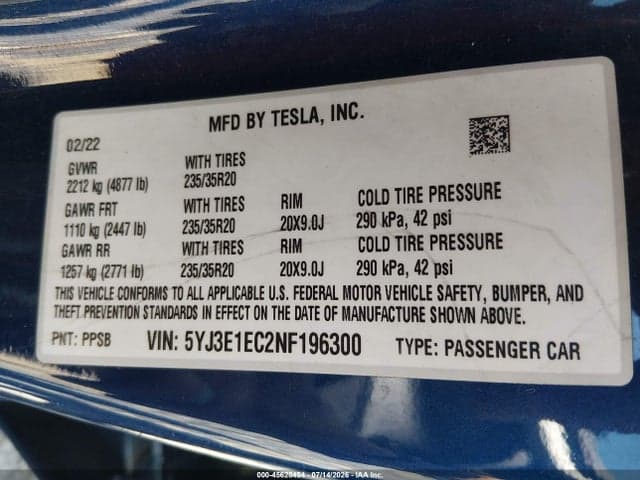 2022 TESLA MODEL 3 PERFORMANCE DUAL MOTOR ALL-WHEEL DRIVE 9