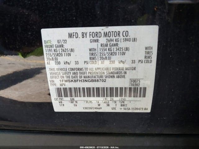 2022 FORD EXPLORER LIMITED 9