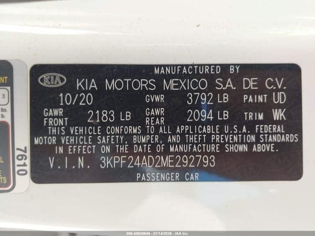 2021 KIA FORTE LXS 9