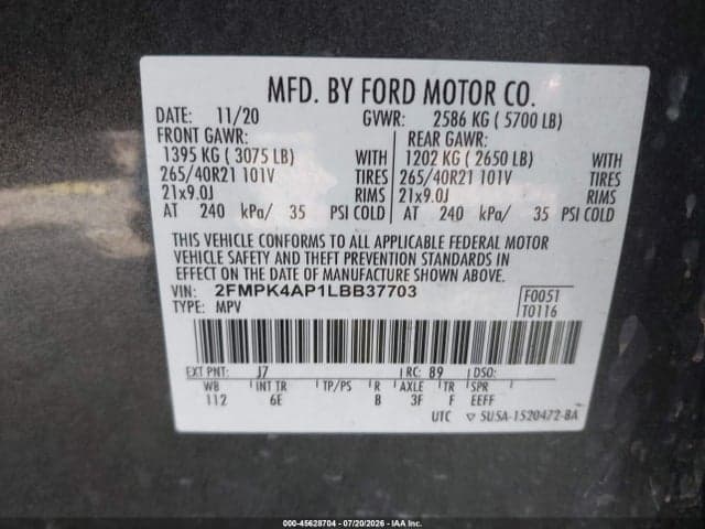 2020 FORD EDGE ST 9