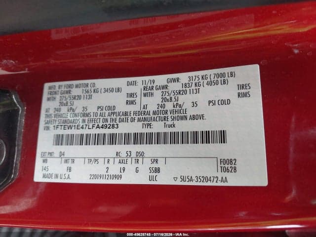 2020 FORD F-150 XLT 9