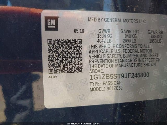 2018 CHEVROLET MALIBU 1LS 9